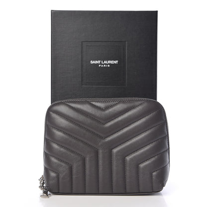 Saint Laurent Lambskin Matelasse Cosmetic Case Asphalt 8 of 8