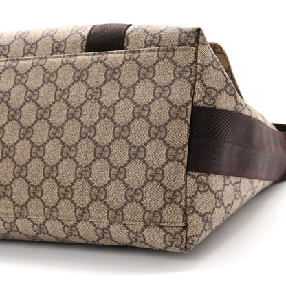 Gucci GG Plus Monogram Double Buckle Flap Messenger Bag Beige Ebony 9 of 11