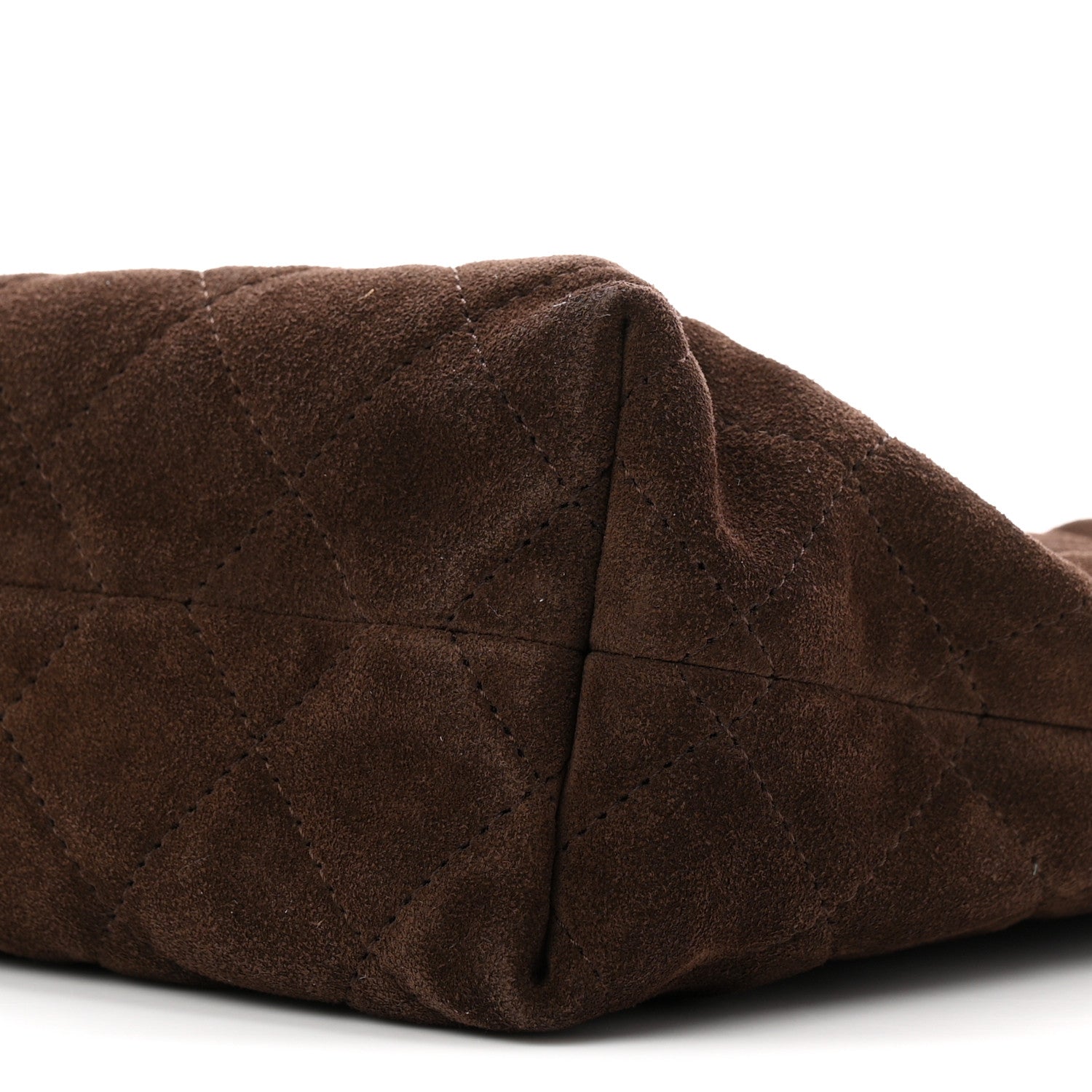 Chanel Suede Calfskin Lambskin Quilted Clutch With Strap Dark Brown 10 of 11