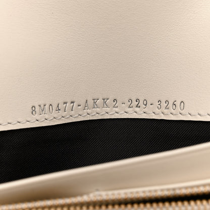 Fendi Vitello Kyoto Metal Fendi Roma Logo Chain Continental Wallet White 7 of 13