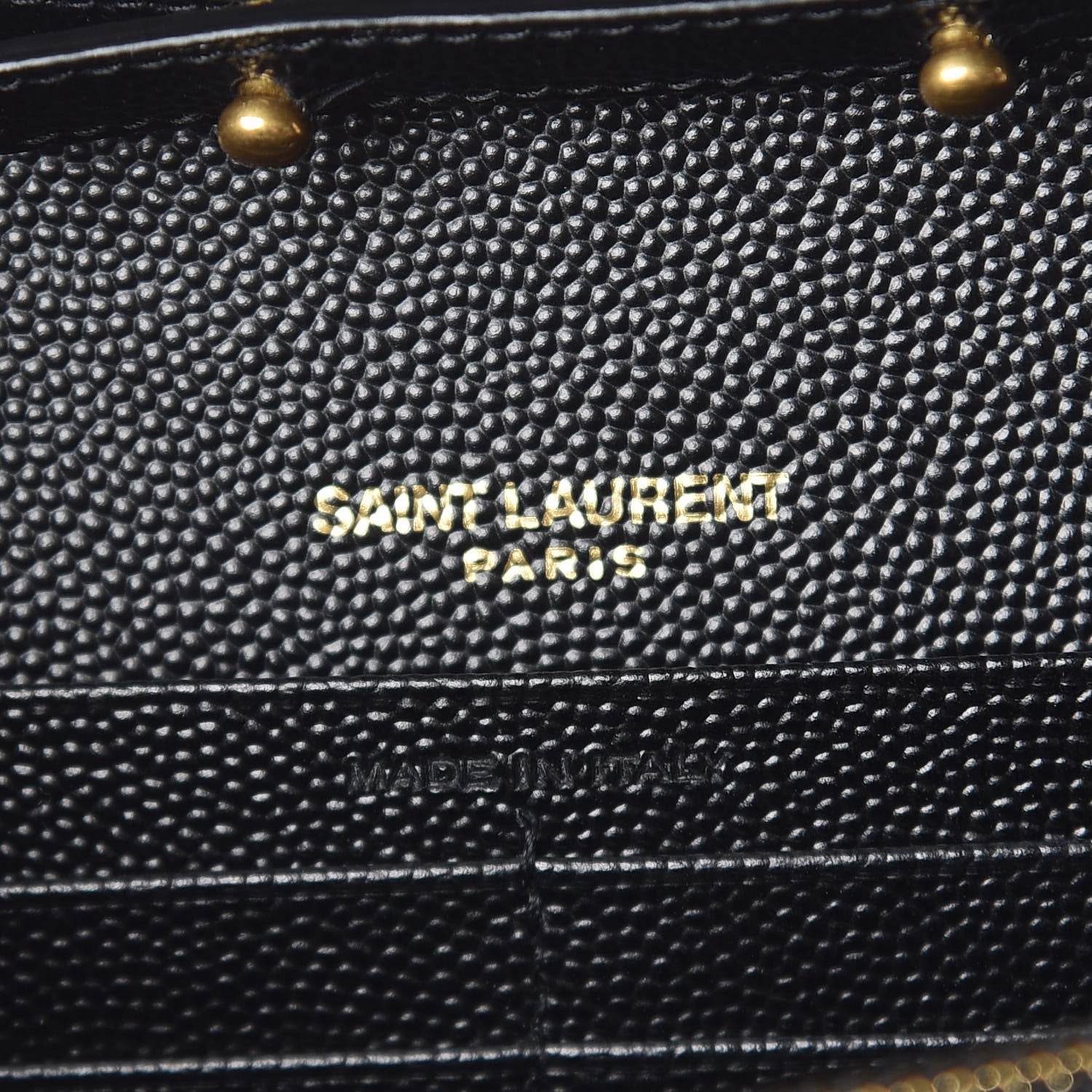 Saint Laurent Grain De Poudre Matelasse Chevron Monogram Chain Wallet Black 8 of 10