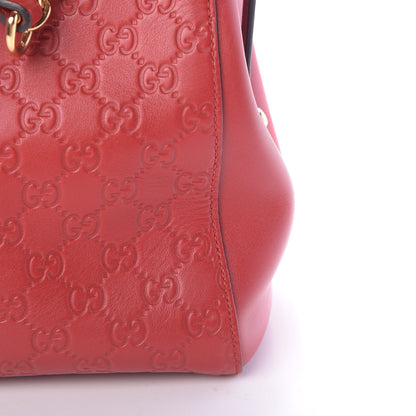 Gucci Soft Guccissima Signature Large Shoulder Tote Bag Hibiscus Red 13 of 13