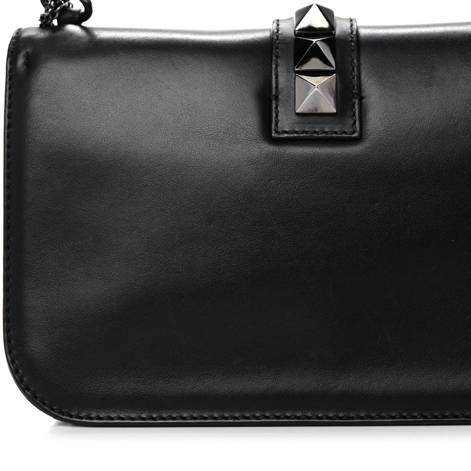 Valentino Garavani Vitello Medium Glam Lock Rockstud Flap Black 18 of 19