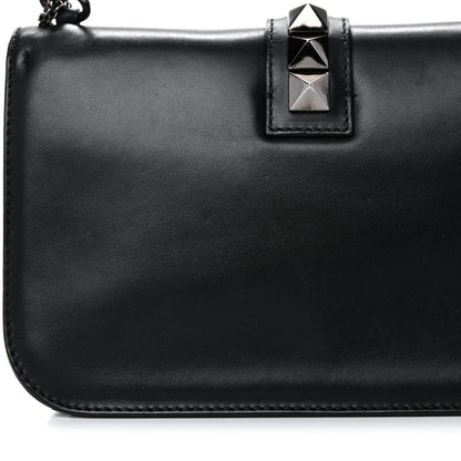 Valentino Garavani Vitello Medium Glam Lock Rockstud Flap Black 18 of 19