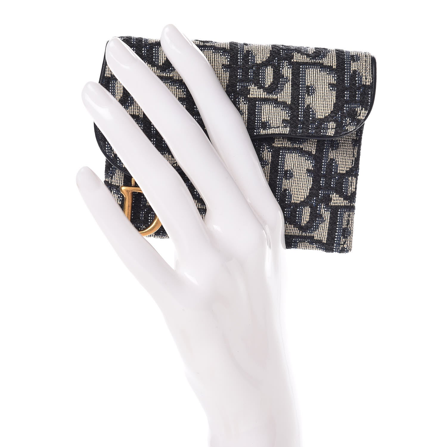 Christian Dior Oblique Saddle Card Holder Blue 2 of 8