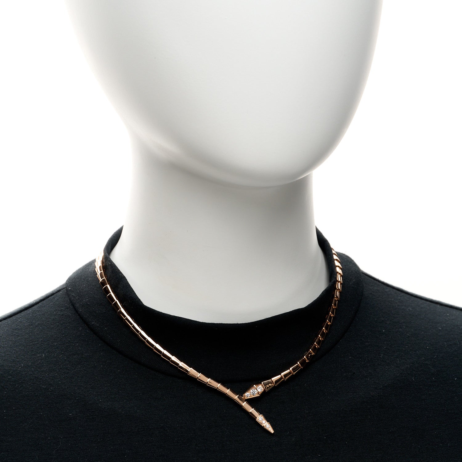 Bulgari 18K Rose Gold Diamond Serpenti Viper Choker Necklace 2 of 5