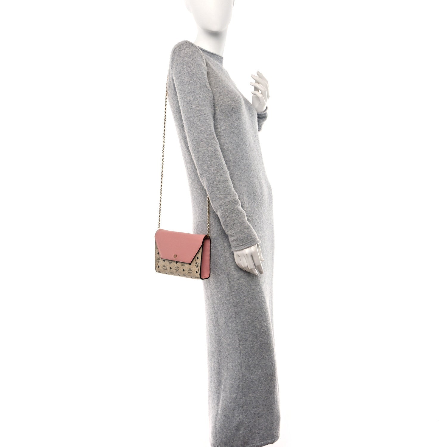 MCM Visetos Tri-Fold Crossbody Beige Soft Pink 2 of 16