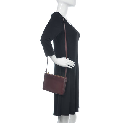 Celine Lambskin Small Trio Crossbody Bag Burgundy 2 of 14