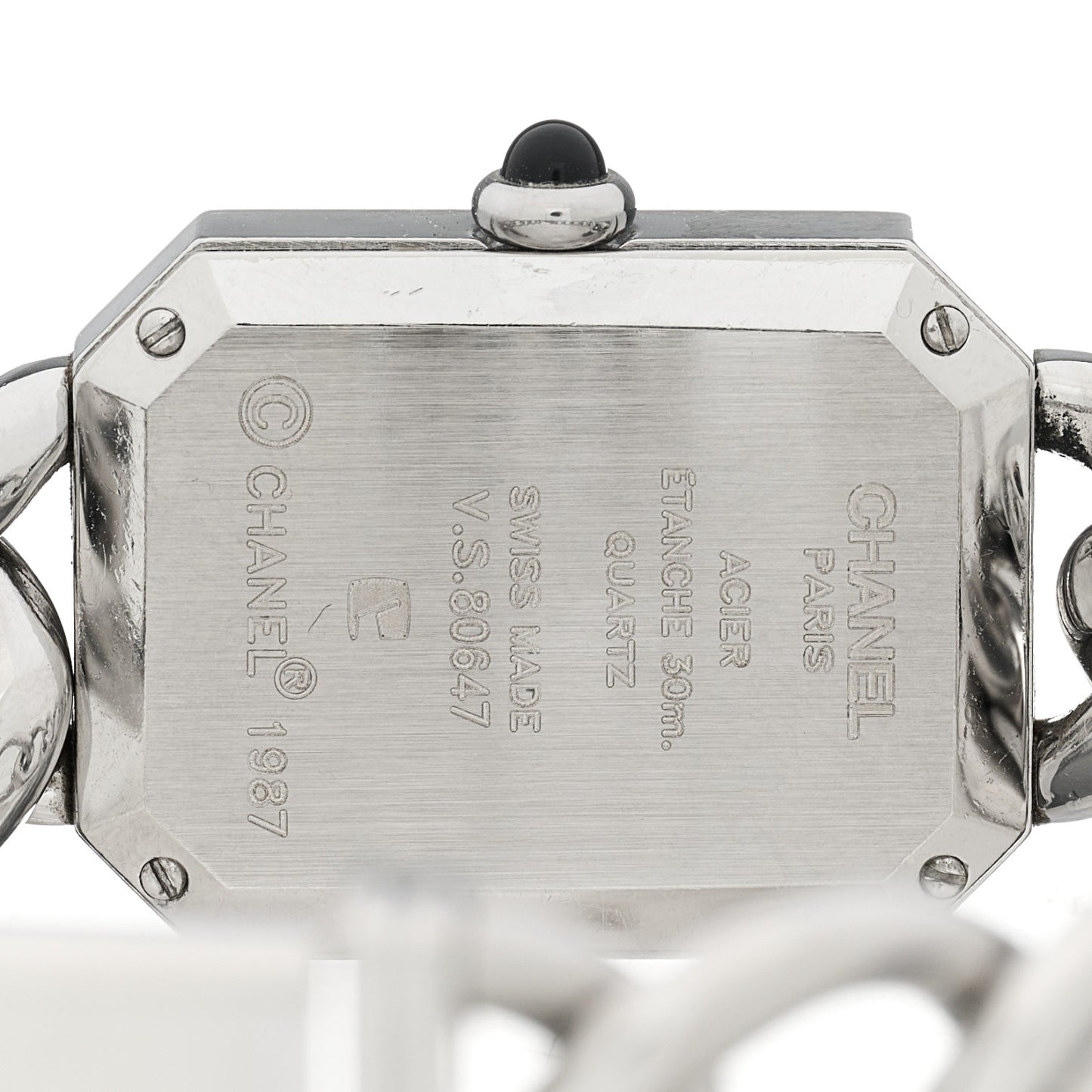Stainless Steel 20mm Chain Premiere Quartz Watch Black XL