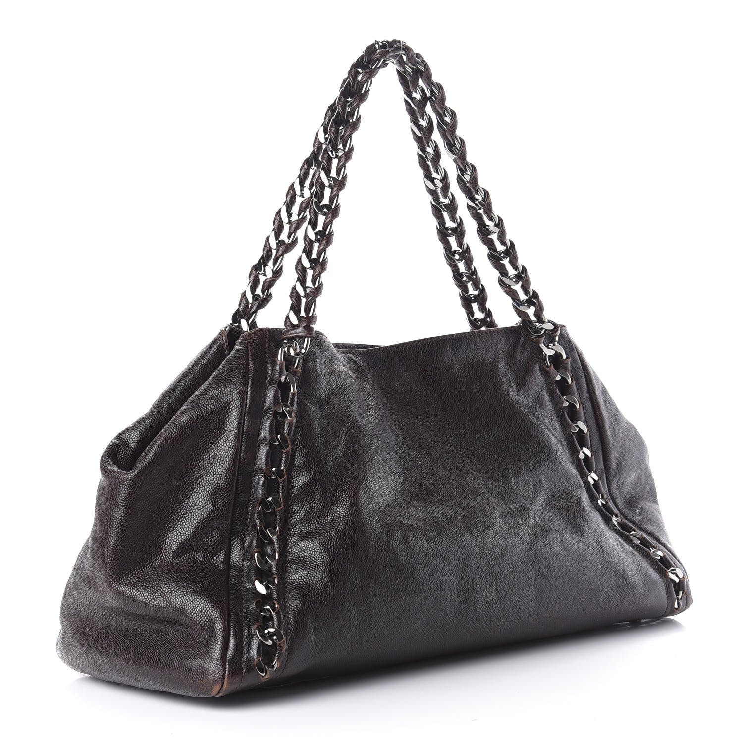 Chanel Glazed Caviar East West Modern Chain Tote Brown 3 of 13