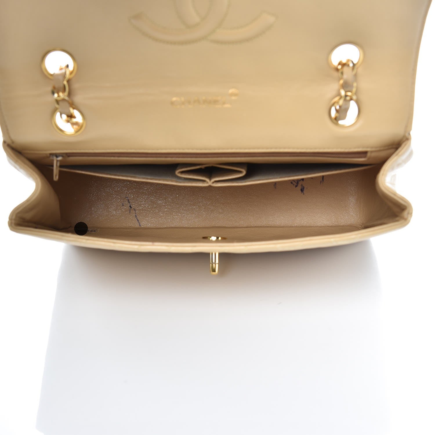 Chanel Lambskin Quilted Medium Single Flap Beige 5 of 19