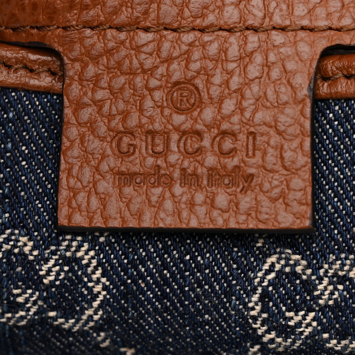 New Denim GG Monogram Calfskin Small Jackie 1961 Hobo Blue Tea Cuir