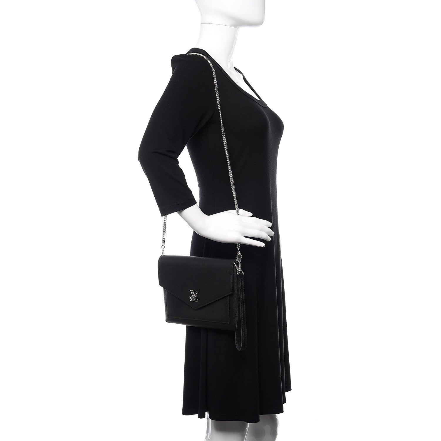 Louis Vuitton Soft Calfskin My Lockme Pochette Black 2 of 9