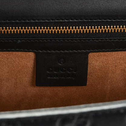 Gucci Guccissima Signature Medium Sylvie Top Handle Bag Black 6 of 8