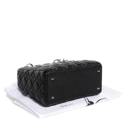 Christian Dior Grained Calfskin Cannage Medium Lady Dior Black 4 of 8