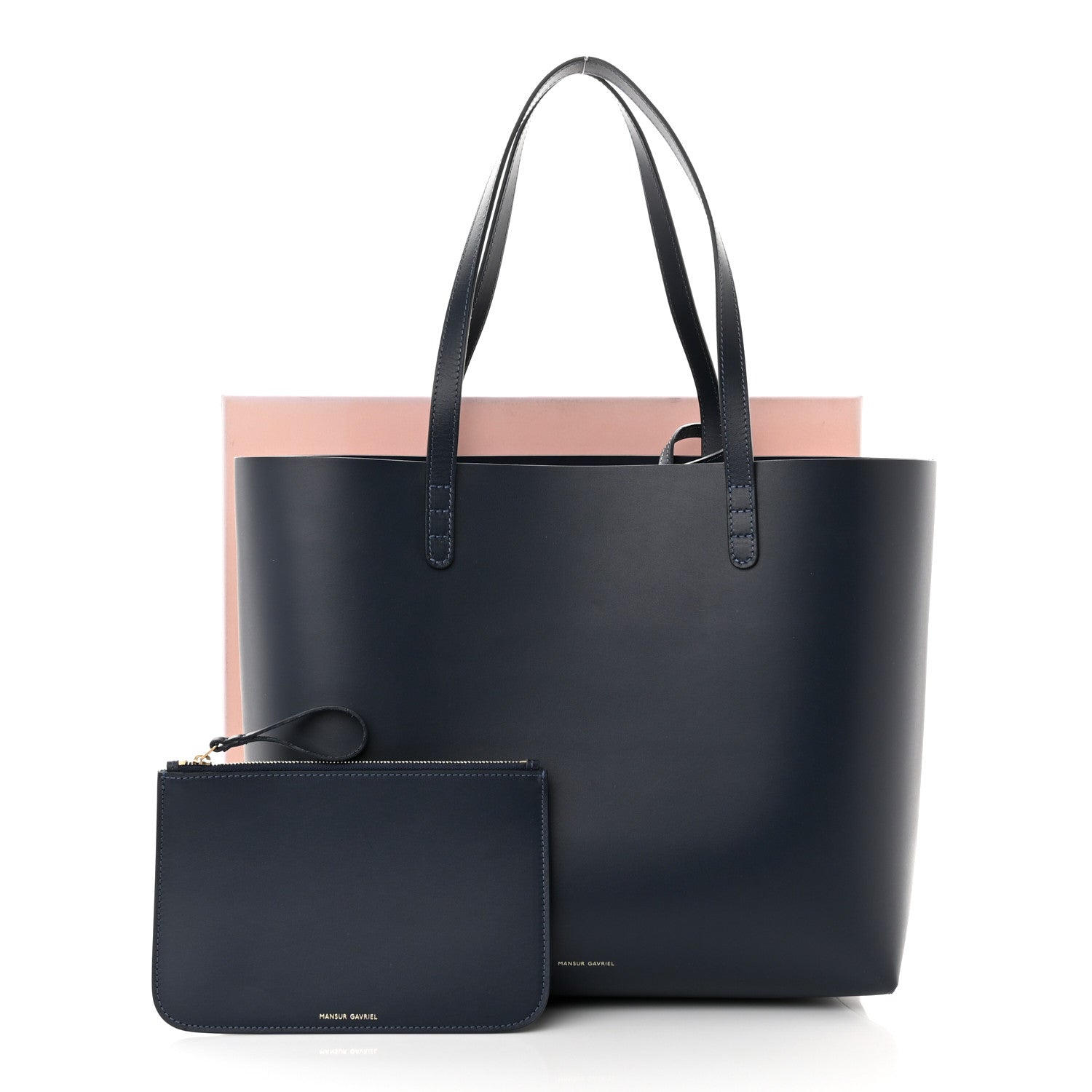 Mansur Gavriel Calfskin Large Shopping Tote Blue 12 of 12