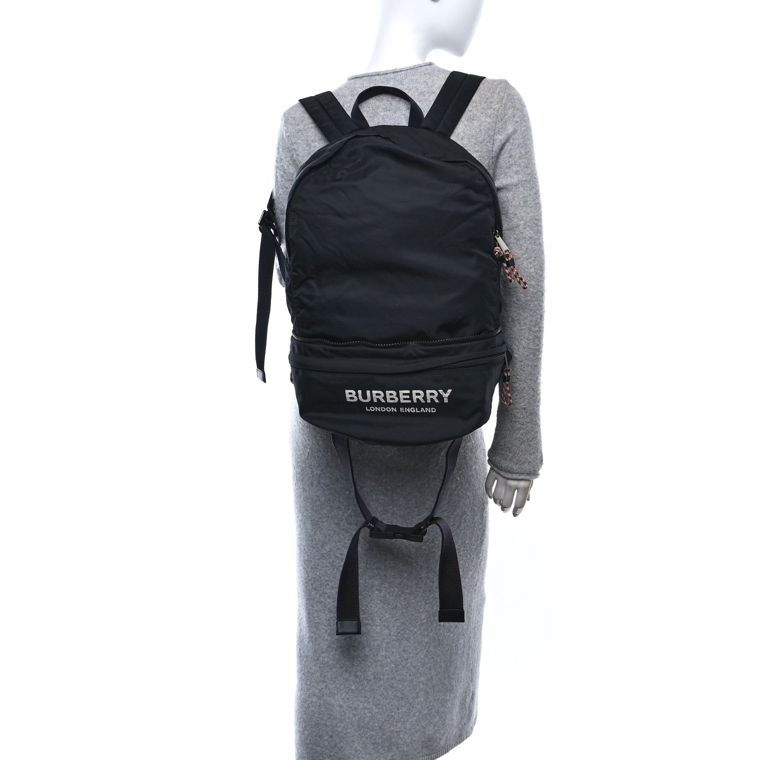 Burberry Nylon Rex Convertible Backpack Bum Bag Black 2 of 17