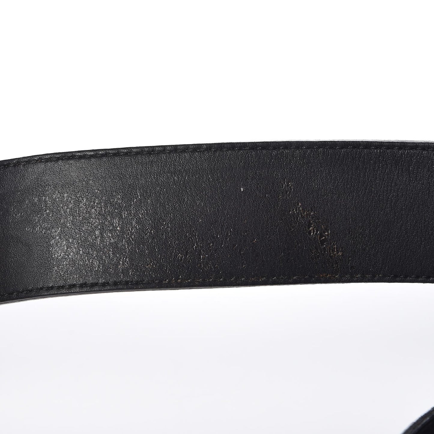 Textured Dollar Calfskin Nickel Double G 40mm Belt 85 34 Black