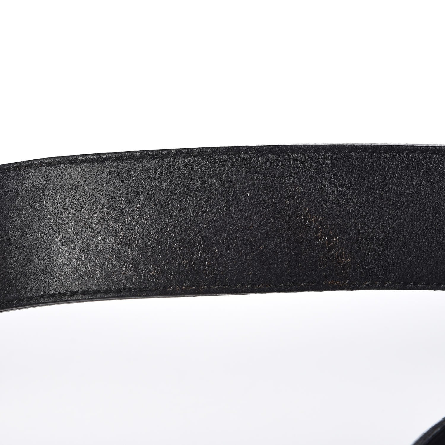 Gucci Textured Dollar Calfskin Nickel Double G 40mm Belt 85 34 Black 5 of 7