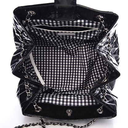 Chanel Vinyl Lipstick Ligne Accordion Tote Black 5 of 10