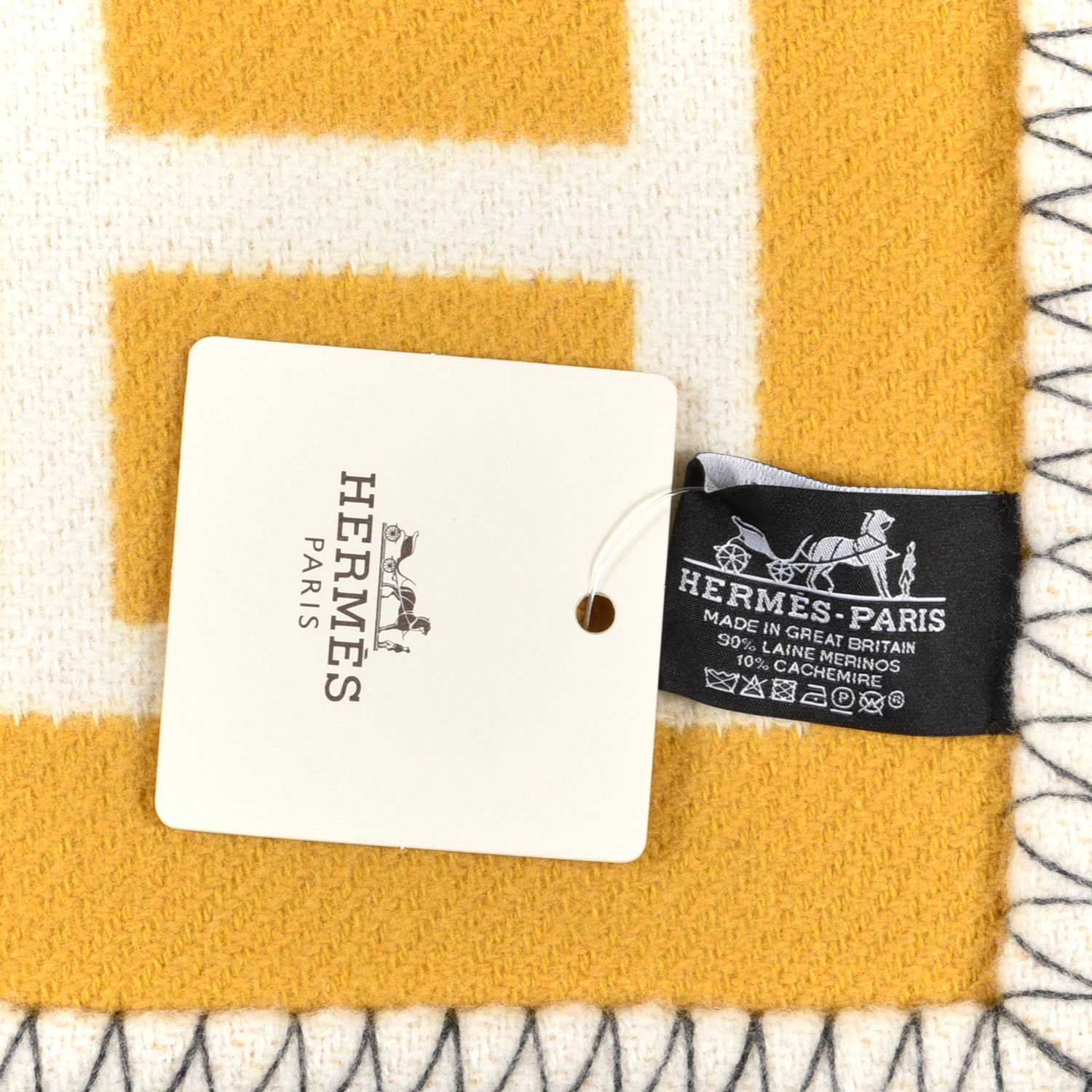 Hermes Wool Cashmere Avalon III Blanket Gris Soleil 3 of 3