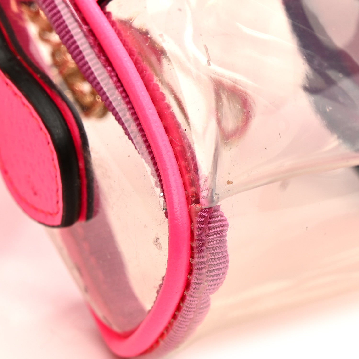 Gucci Vinyl Web Mini Ophidia Transparent Shoulder Bag Fluorescent Fuchsia 27 of 31