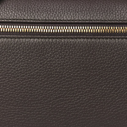 Loro Piana Grained Calfskin L19 Extra Pocket Pouch Dark Chocolate Liquorice 7 of 10