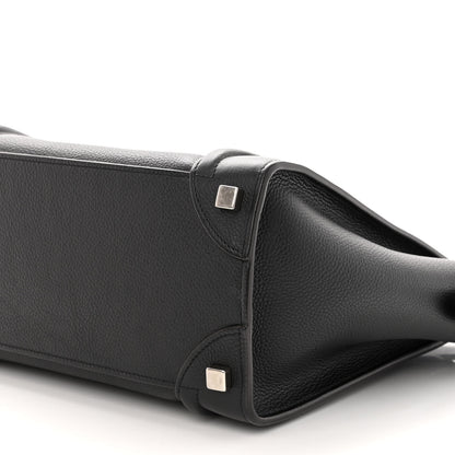 Celine Drummed Calfskin Micro Luggage Black 9 of 9