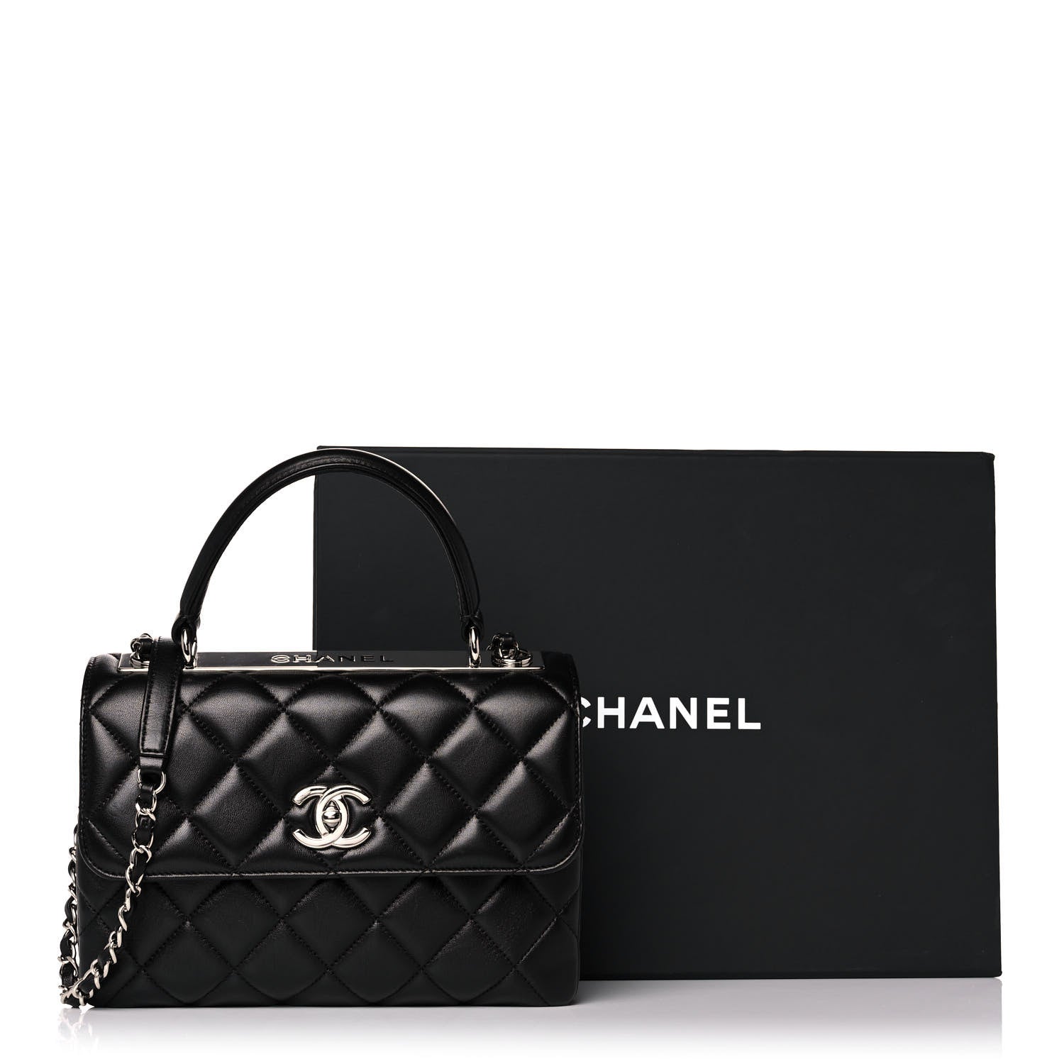 Chanel Lambskin Quilted Small Trendy CC Dual Handle Flap Bag Black 14 of 14