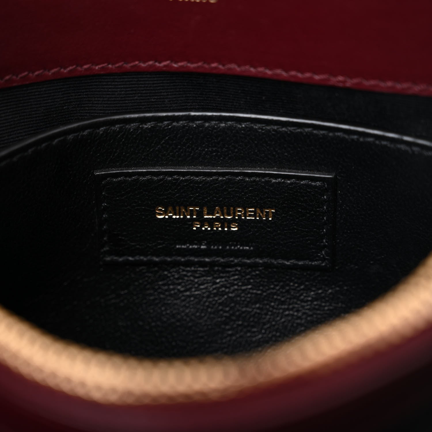 Saint Laurent Calfskin Y Quilted Monogram Small Loulou Chain Satchel Dark Legion Red 6 of 11
