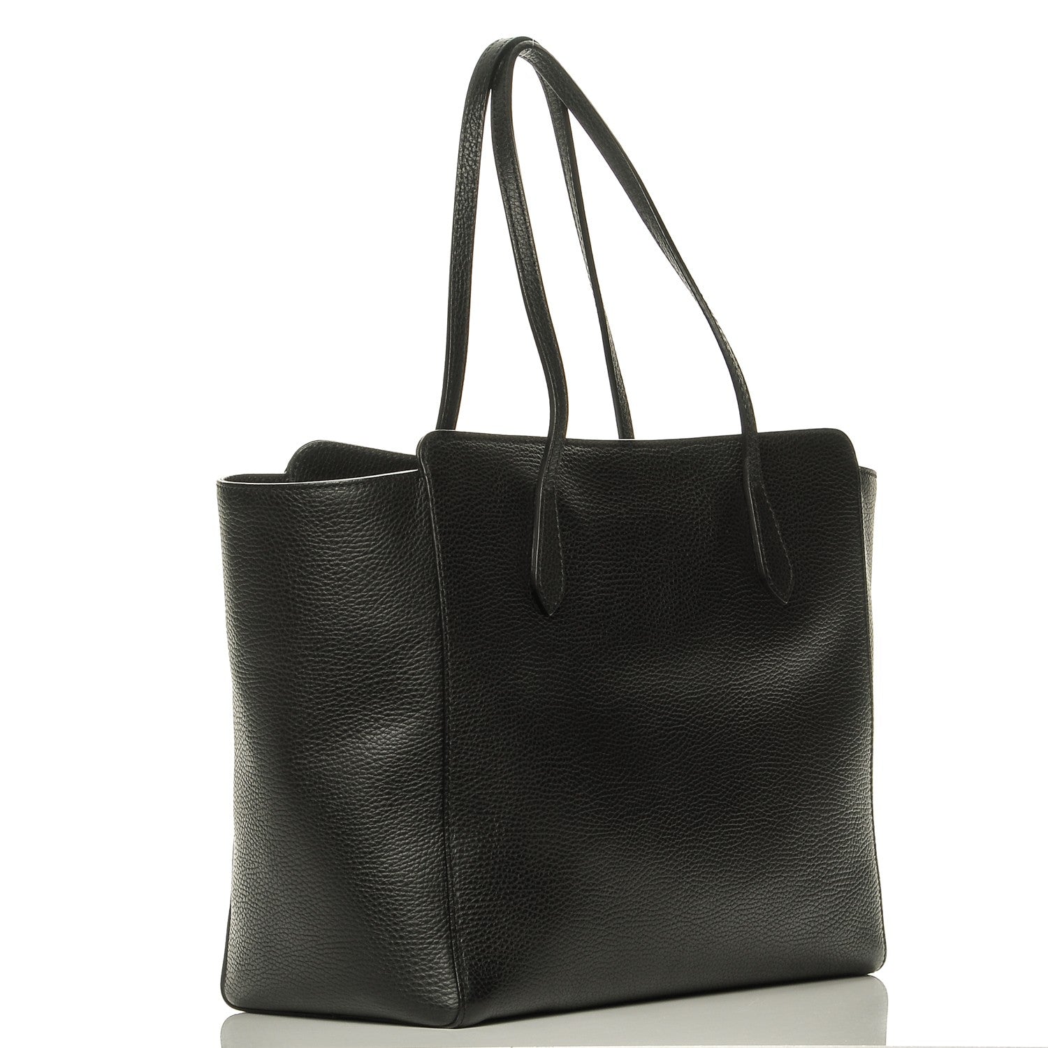 Gucci Pebbled Calfskin Medium Swing Tote Black 3 of 6