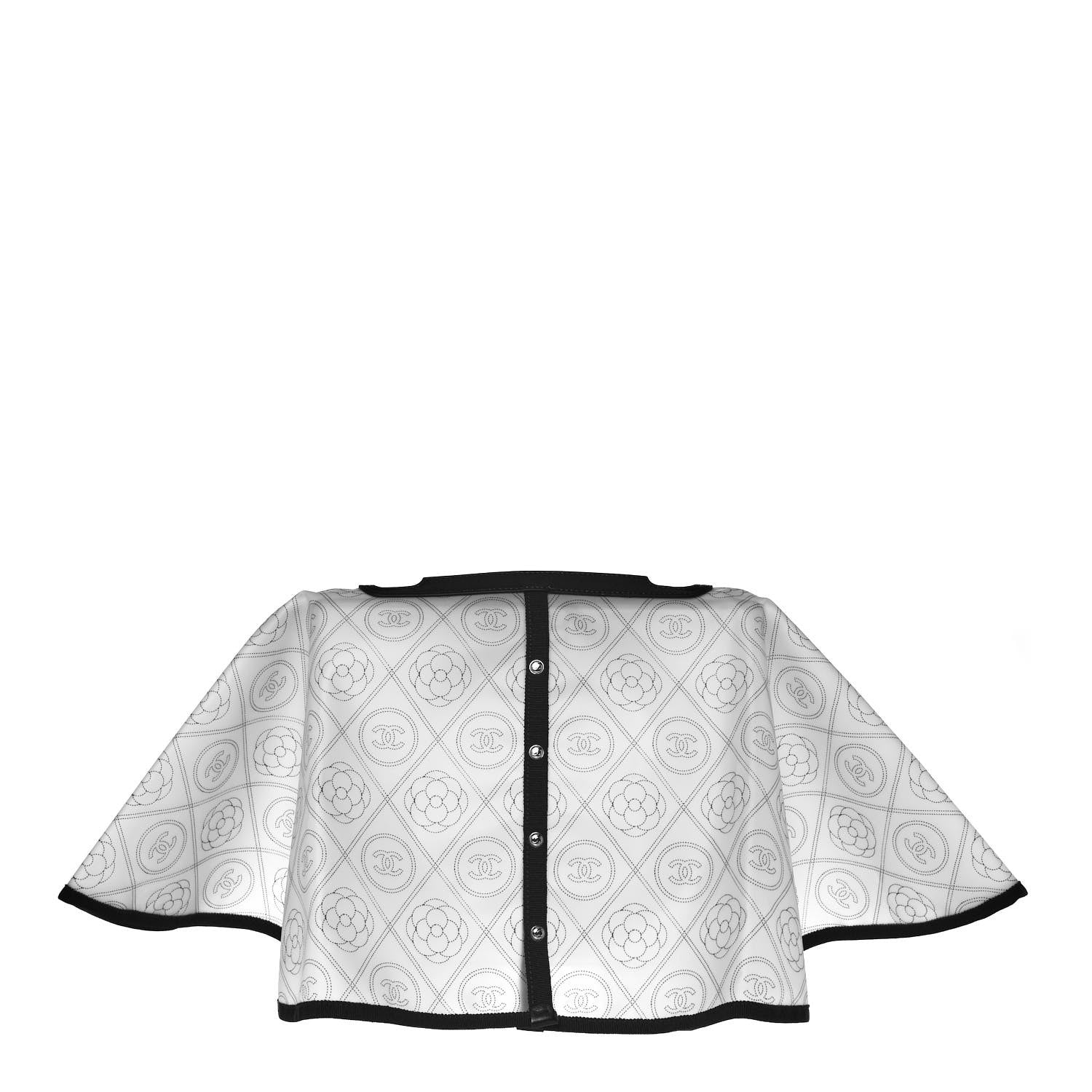 Chanel PVC Calfskin Coco Bag Raincoat White Black 1 of 8