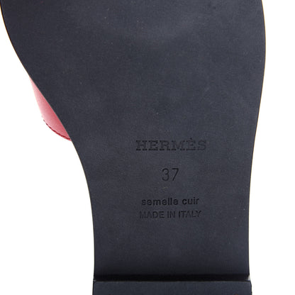 Hermes Calfskin Oran Sandals 37 Rose Cotinga 9 of 11