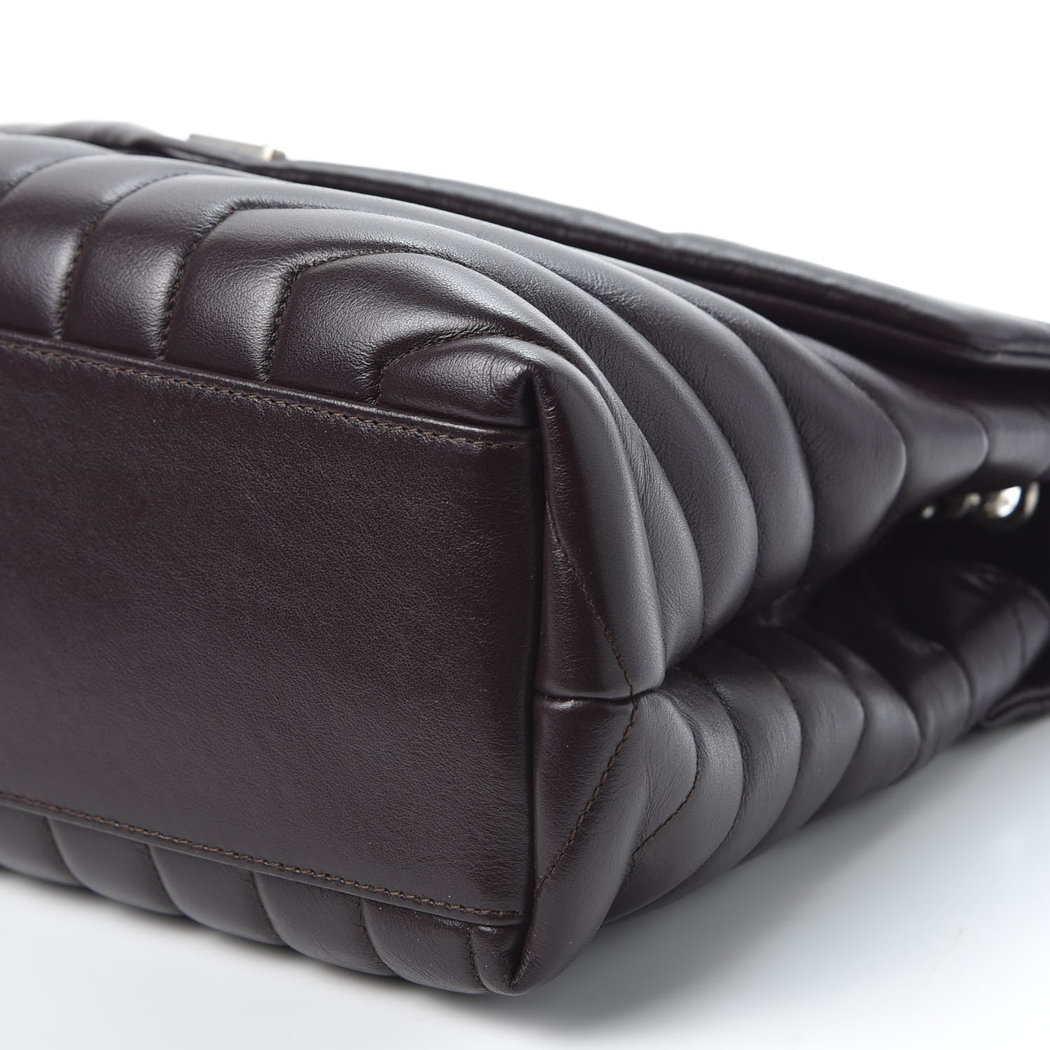 Saint Laurent Calfskin Y Quilted Monogram Medium Loulou Chain Satchel Amaranto 6 of 10