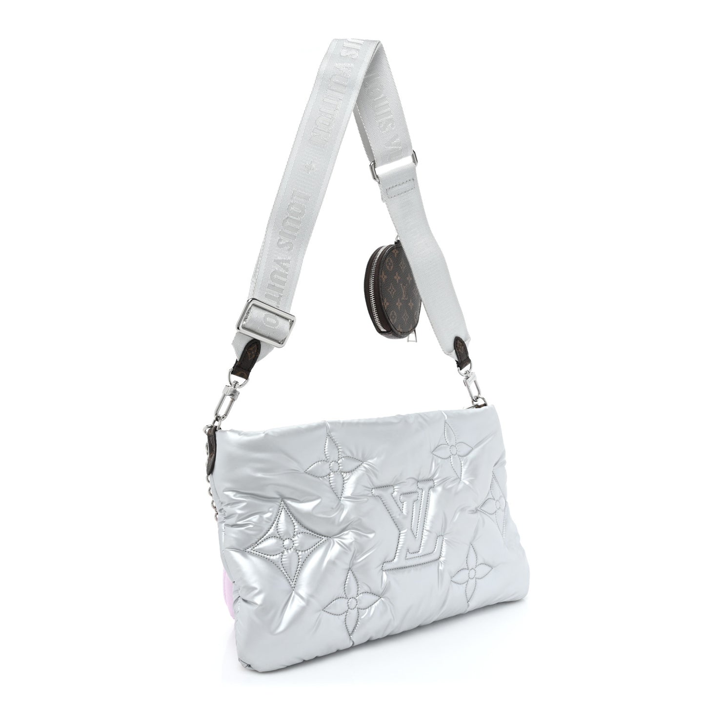 Econyl Monogram Pillow Maxi Multi Pochette Accessories Silver Pale Pink