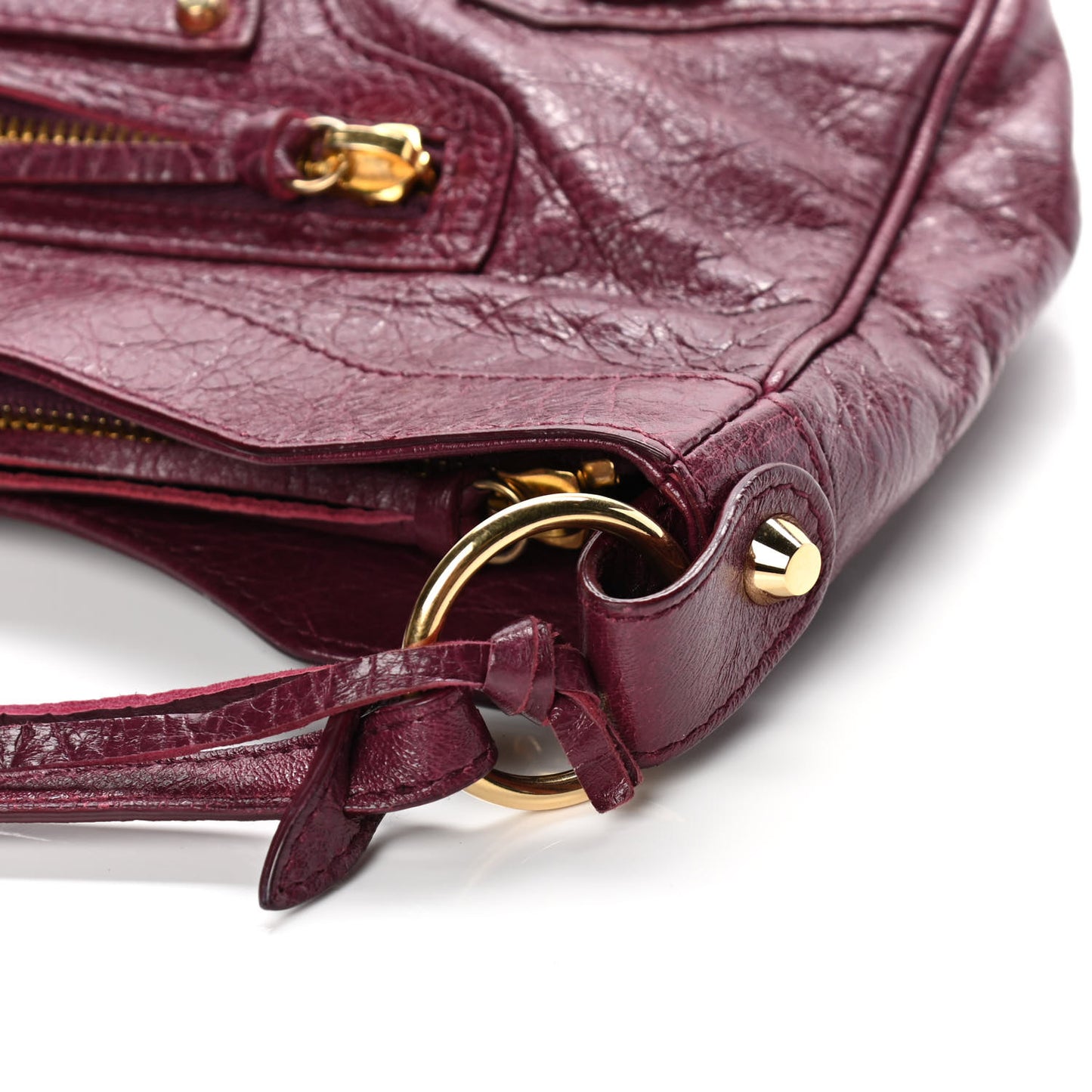 Agneau Classic Hardware Hip Violet Prune
