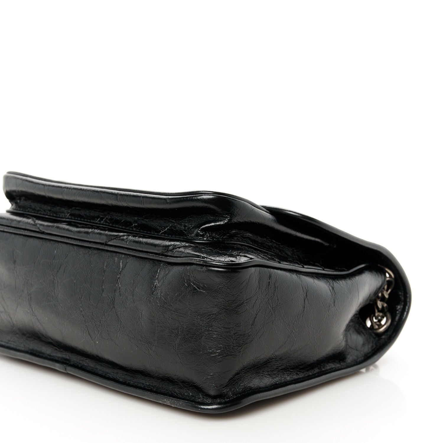 Saint Laurent Crinkled Calfskin Matelasse Monogram Medium Niki Chain Satchel Black 11 of 11