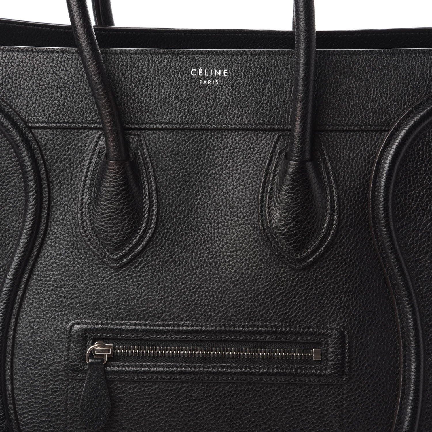 Celine Drummed Calfskin Mini Luggage Black 9 of 9