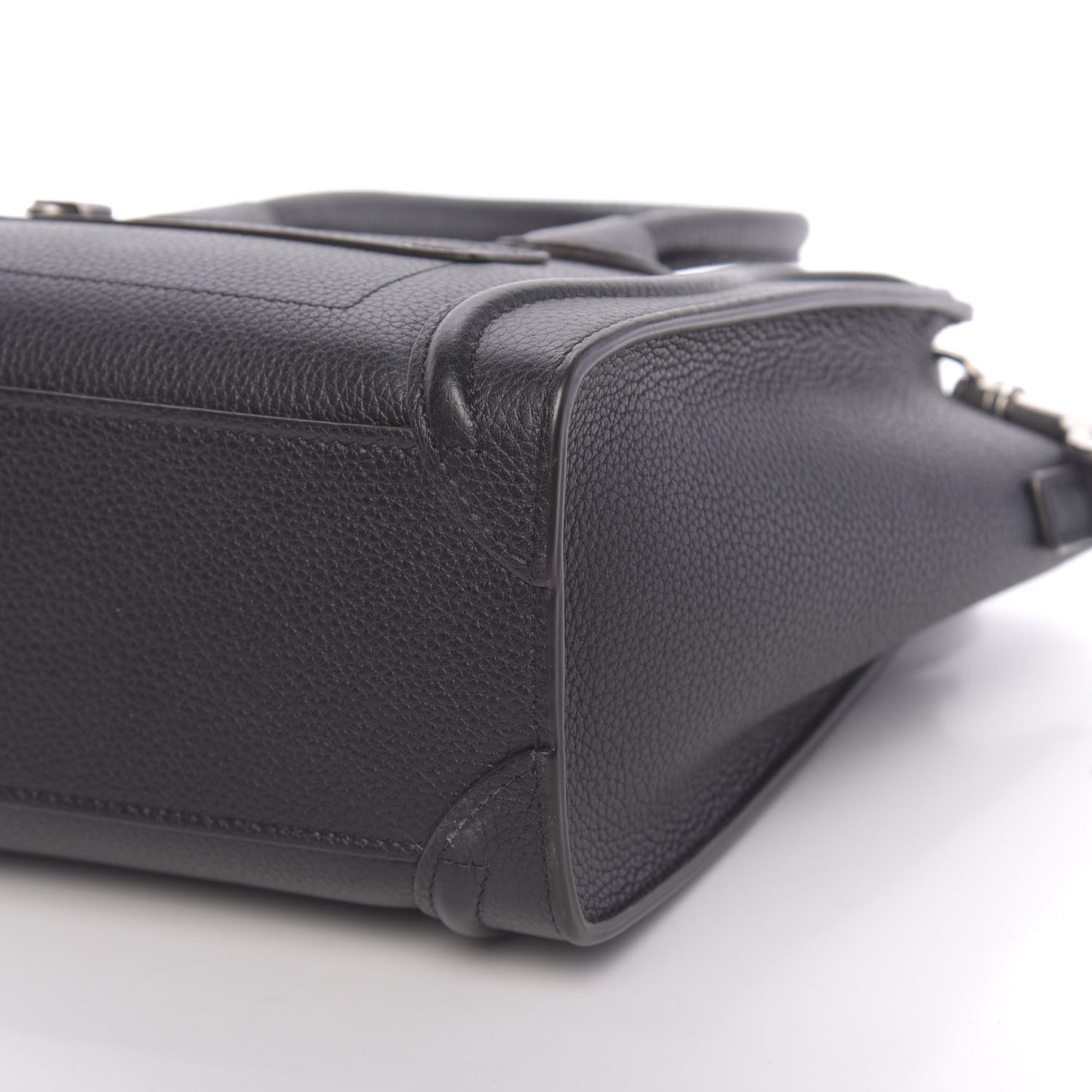Drummed Calfskin Nano Luggage Black