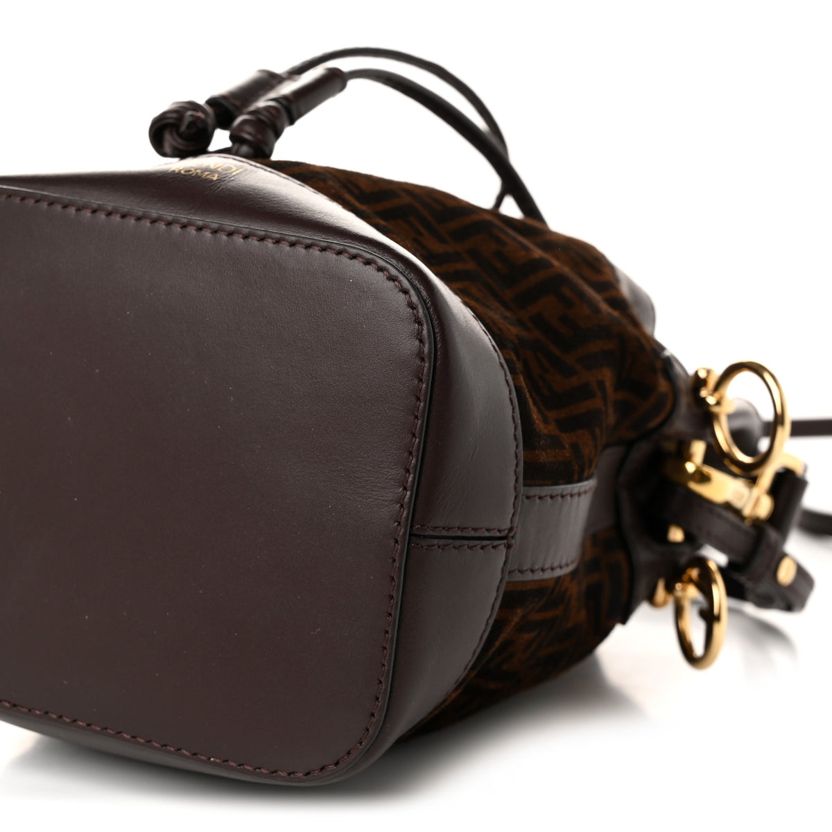 Fendi Suede Vitello King F is Fendi Micro FF Mini Mon Tresor Bucket Bag Sigaro Marrone Ebano 10 of 10