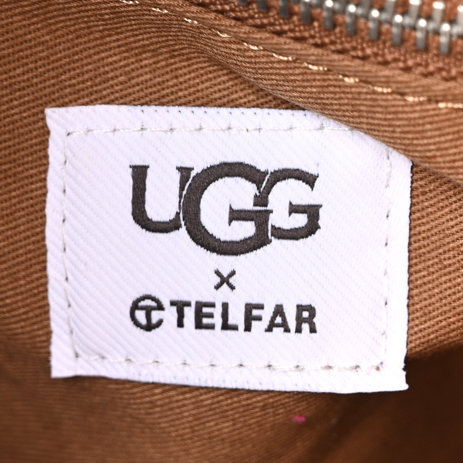 Telfar X UGG Suede Shearling Medium Shopping Bag Chestnut 6 of 10