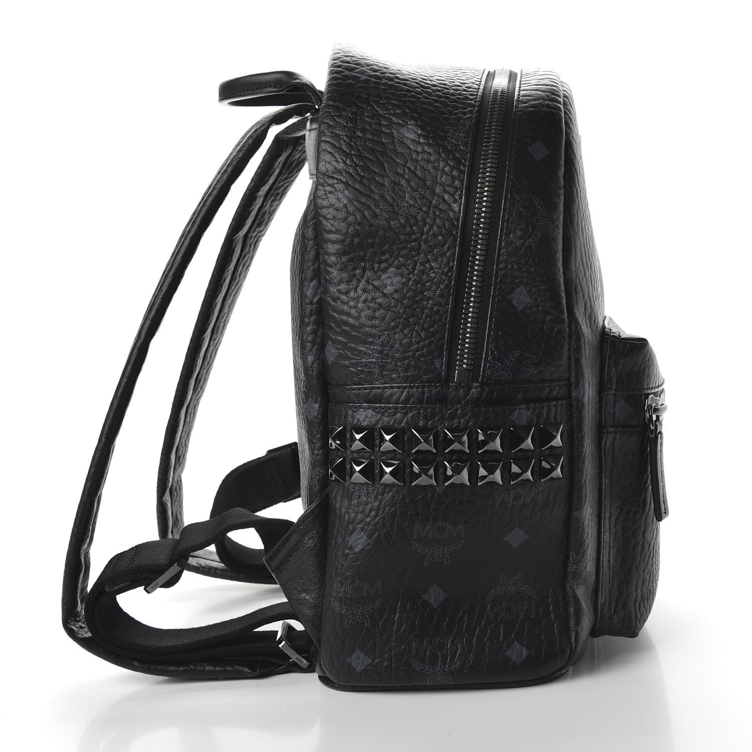 MCM Visetos Small Side Stud Stark Backpack Black 10 of 10