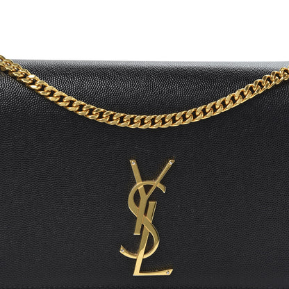 Saint Laurent Grain De Poudre Medium Classic Monogram Kate Satchel Black 9 of 9