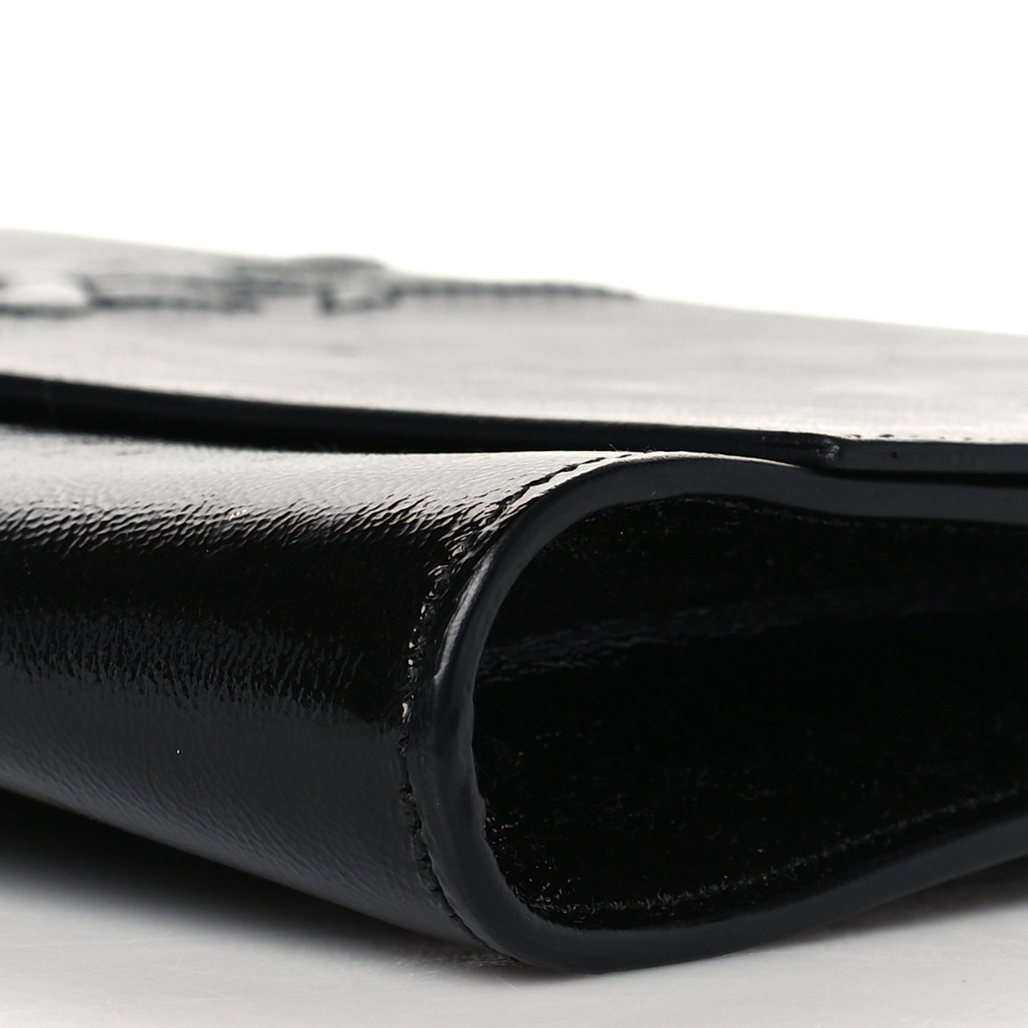 Textured Patent Monogram Large Belle De Jour Clutch Black