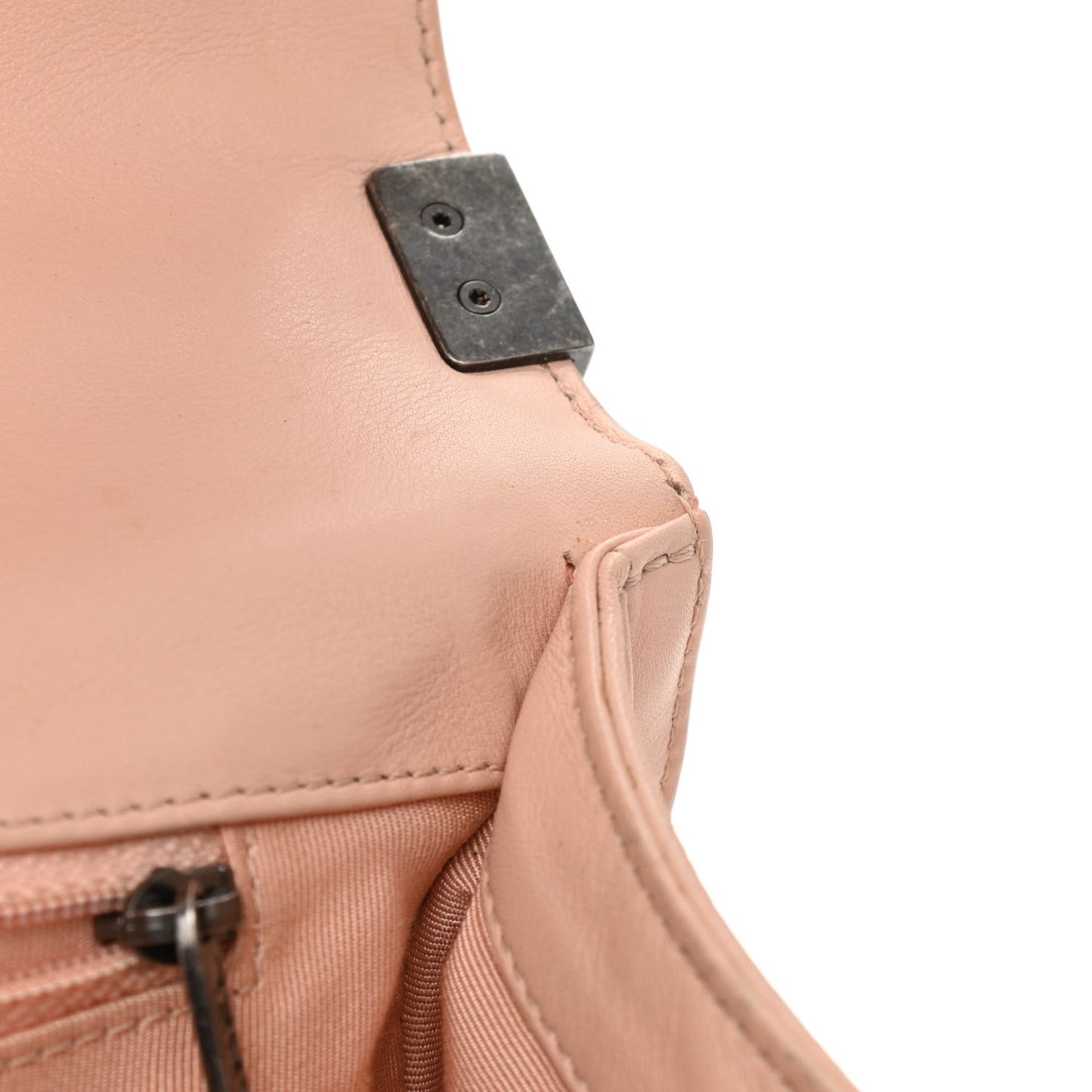 Calfskin Quilted New Medium Boy Flap Light Pink