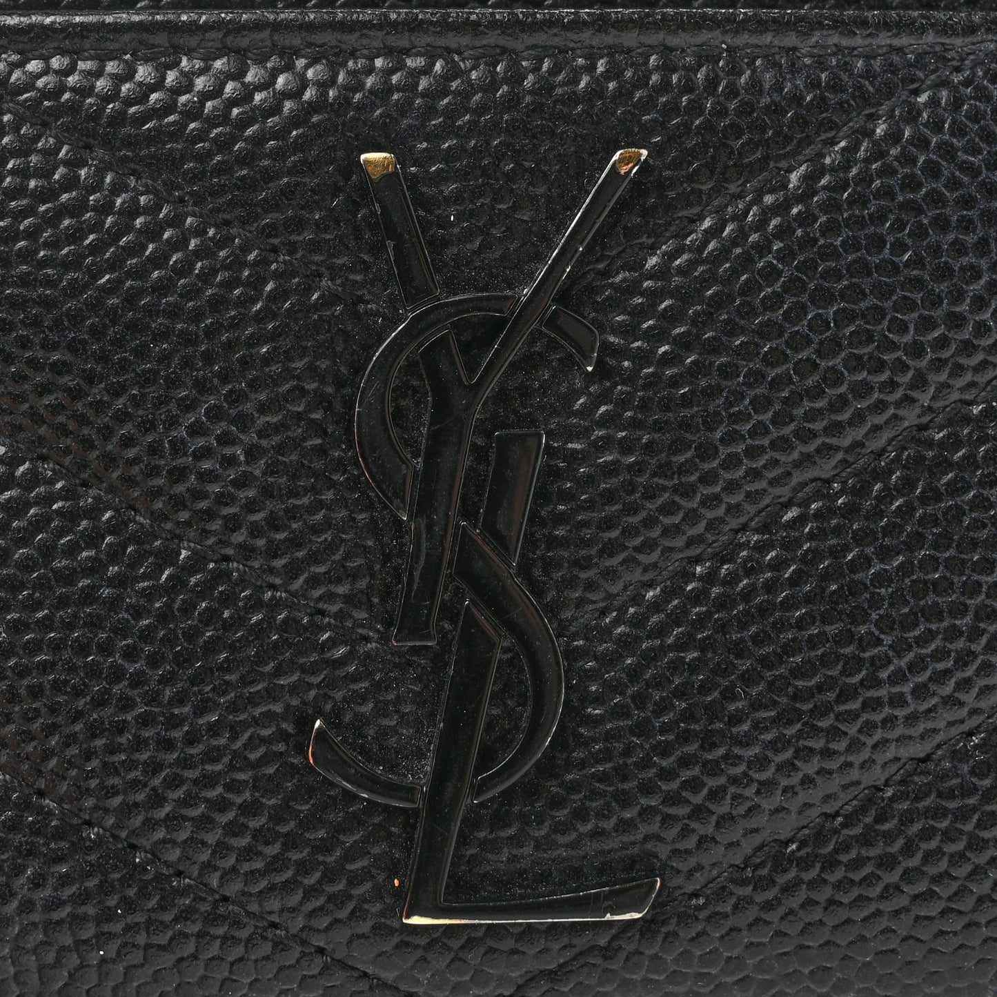 Grain De Poudre Matelasse Chevron Monochrome Monogram Credit Card Case Black