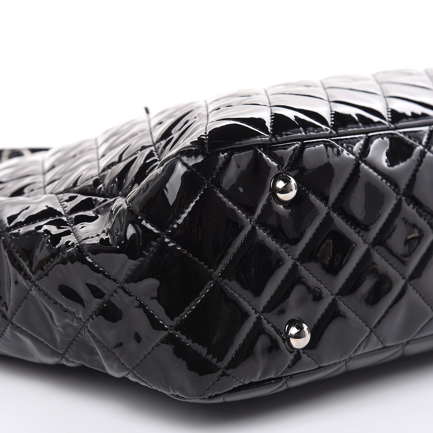 Chanel Patent Quilted Large Classic Shopping Tote Black 8 of 12