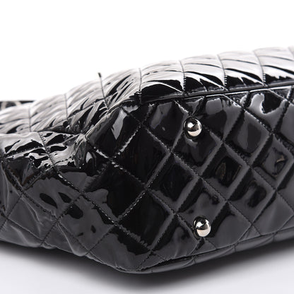 Chanel Patent Quilted Large Classic Shopping Tote Black 8 of 12