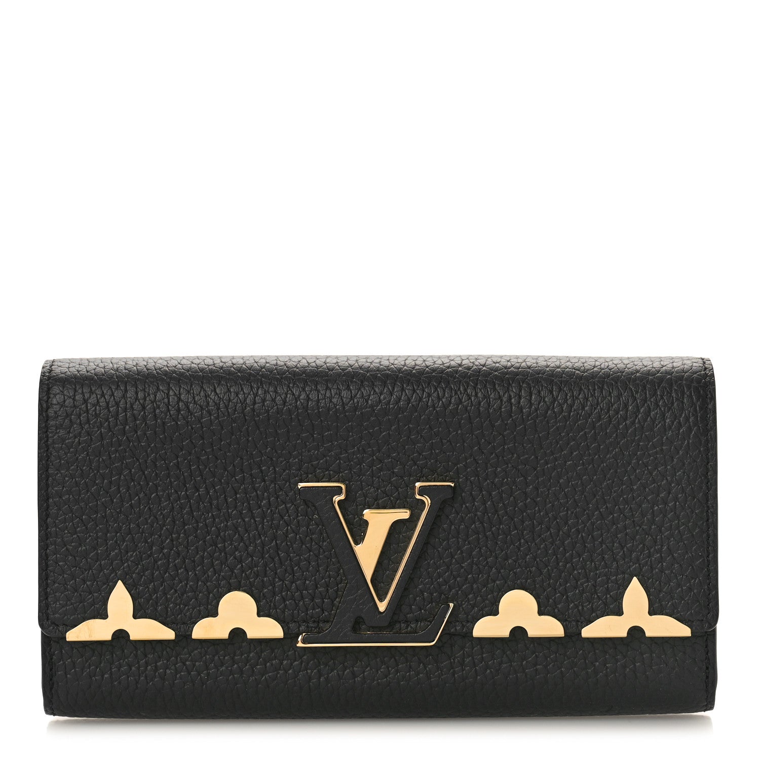 Louis Vuitton Taurillon Embellished Capucines Long Wallet Black 1 of 7