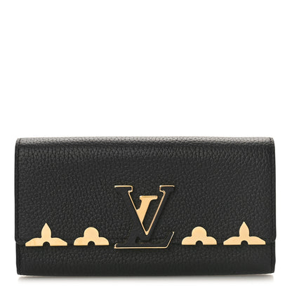 Louis Vuitton Taurillon Embellished Capucines Long Wallet Black 1 of 7